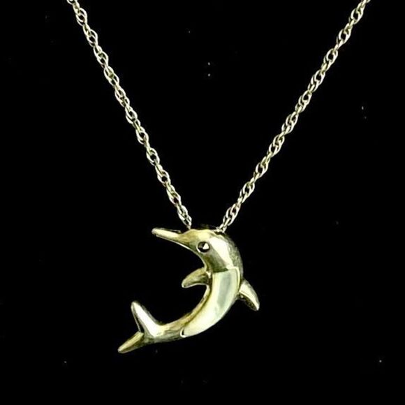 APP Sterling Silver Dolphin Necklace - Picture 2 of 9